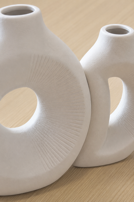 Jeu de Vase Blanc Cassé Jumeaux