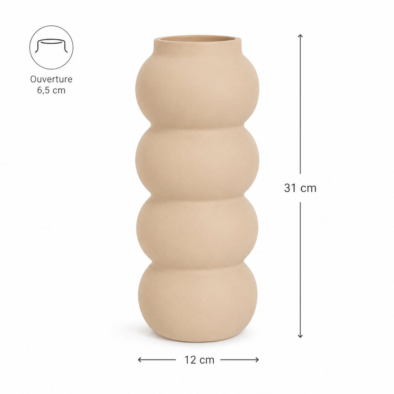 Vase en Céramique Vert Foncé « Forêt Profonde » (GM) – vue 12 du produit | ODECO