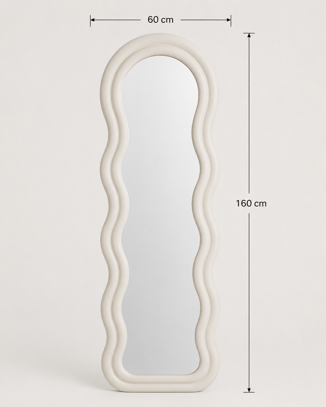 Miroir Fluffy sur Pieds Blanc – vue 4 du produit | ODECO