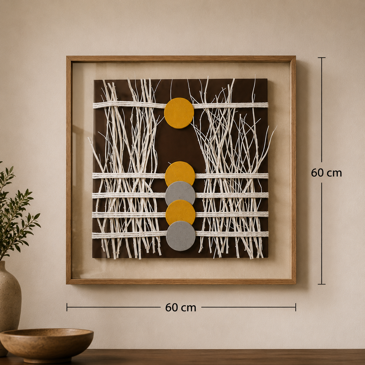 Vertical Raised Wall Art Branch 60*60