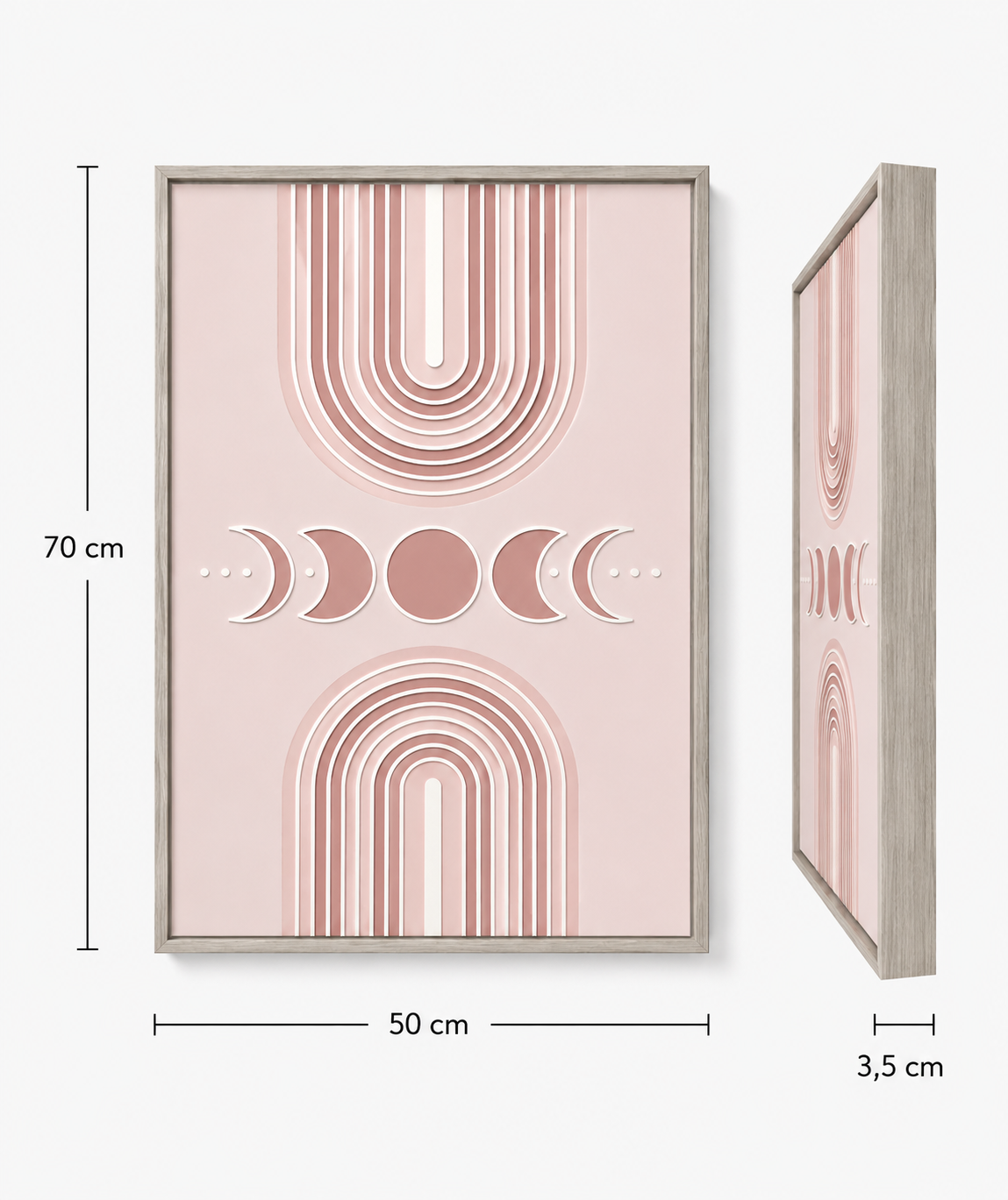 Tableau minimaliste lunaire — 50 × 70 cm – vue 4 du produit | ODECO