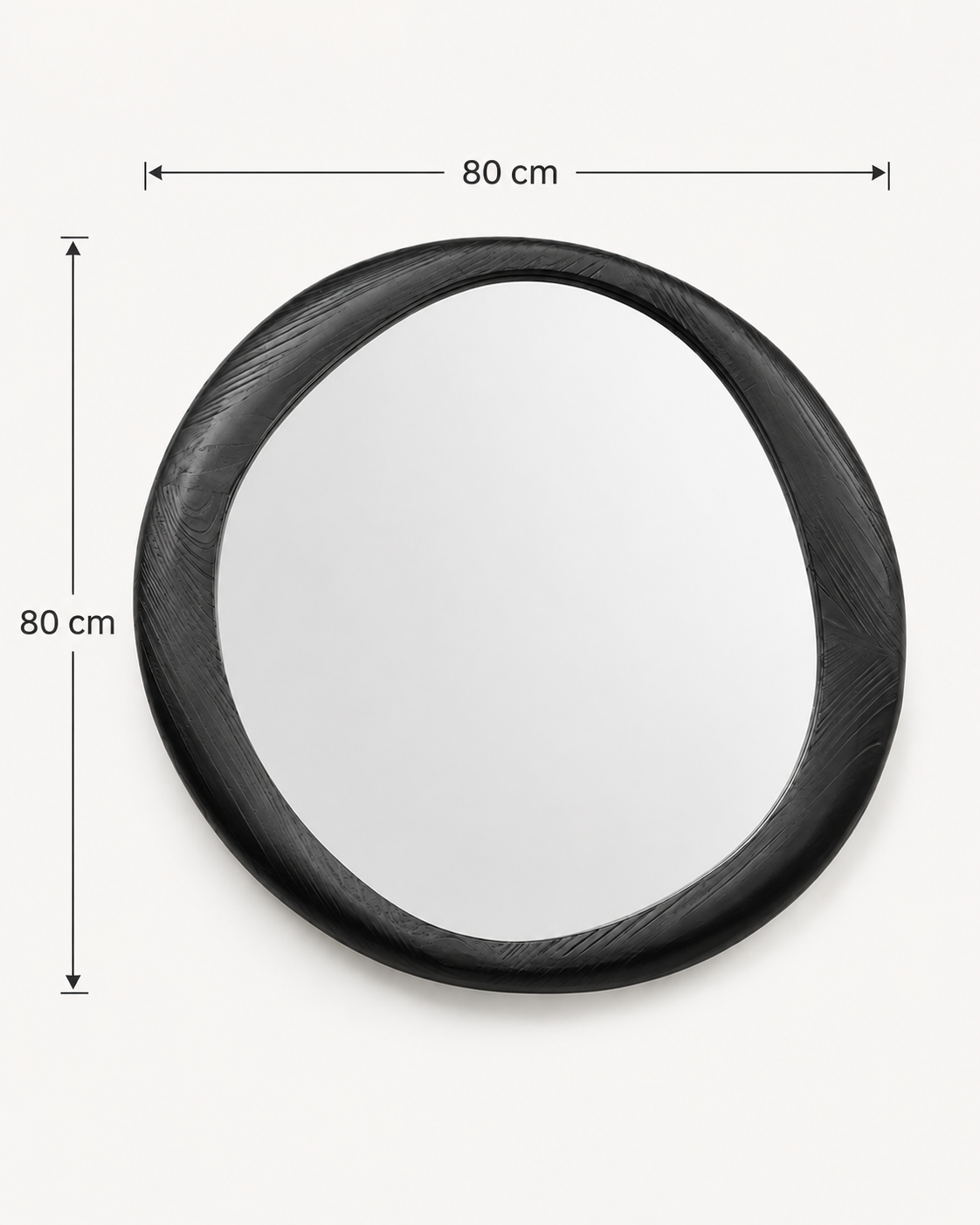 Miroir Organique Rond Bois Noir – vue 4 du produit | ODECO