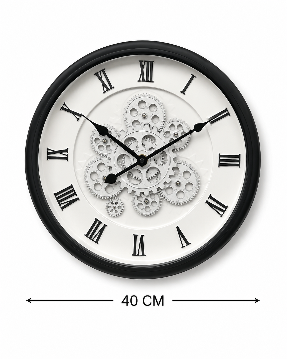 Horloge Vintage Noir et Blanc 40cm – vue 4 du produit | ODECO