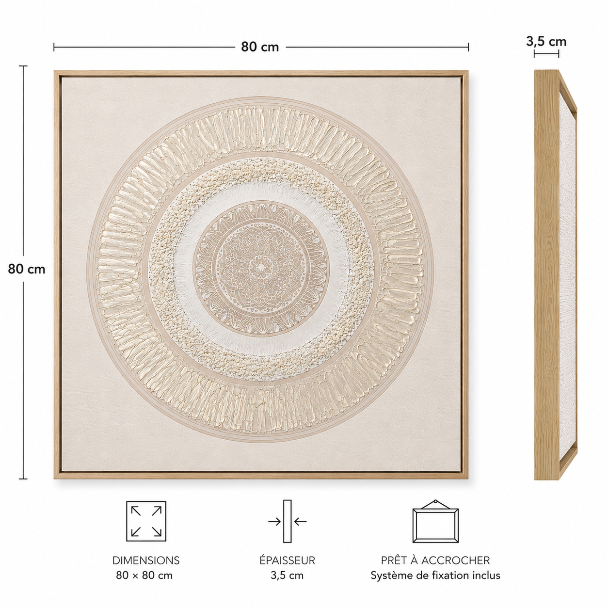 Mandala 3D Wall Art 80x80