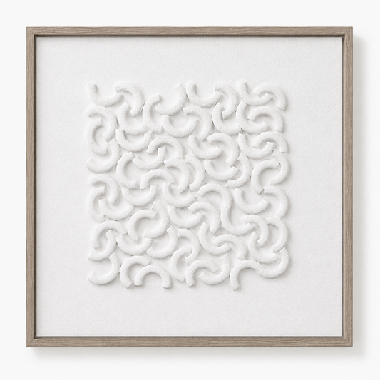 Tableau 3D Macaroni blanc — 40 × 40 cm – vue 2 du produit | ODECO