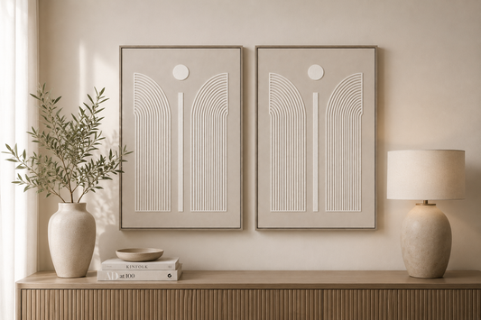 Tableau minimaliste forme ange — 50 × 70 cm – vue 2 du produit | ODECO