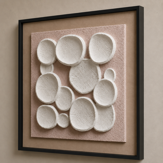 Tableau relief nénuphar — 40 × 40 cm – vue 2 du produit | ODECO