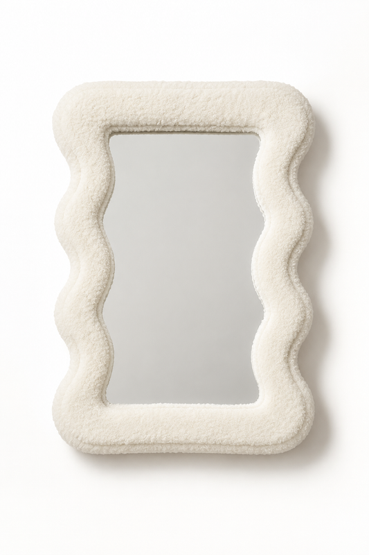Miroir Scallopé Fluffy Blanc – vue 2 du produit | ODECO