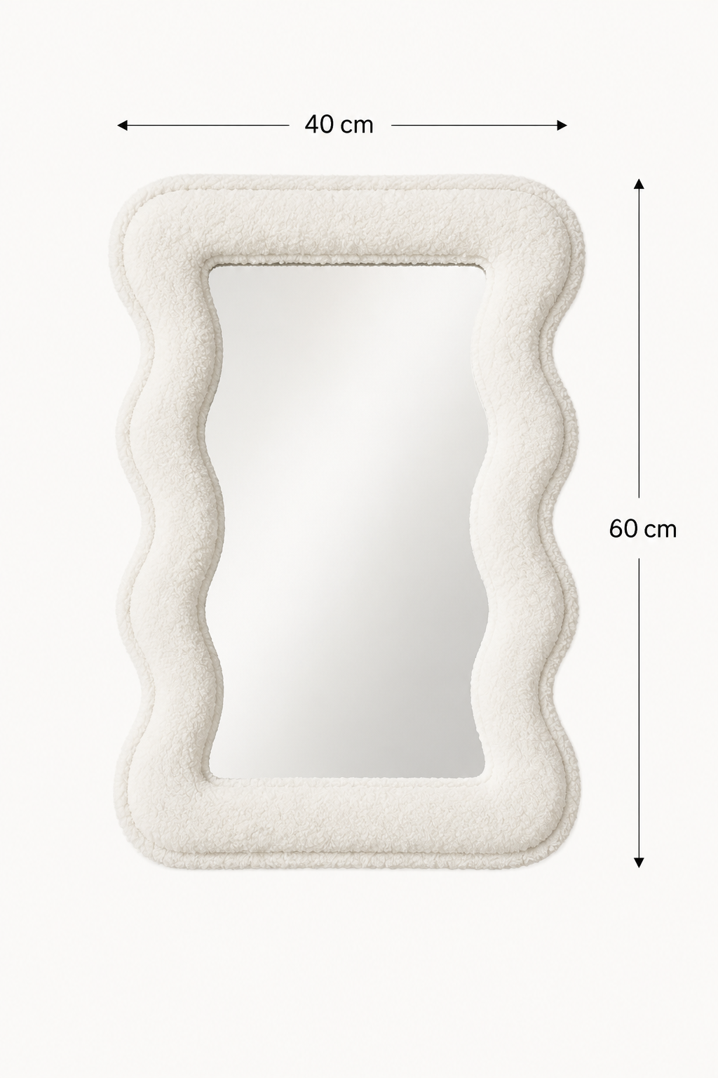 Miroir Scallopé Fluffy Blanc – vue 4 du produit | ODECO