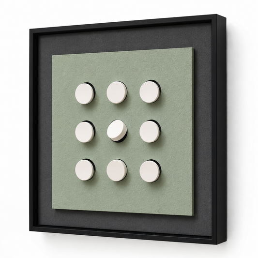 Tableau relief boules de bois — 40 × 40 cm – vue 2 du produit | ODECO