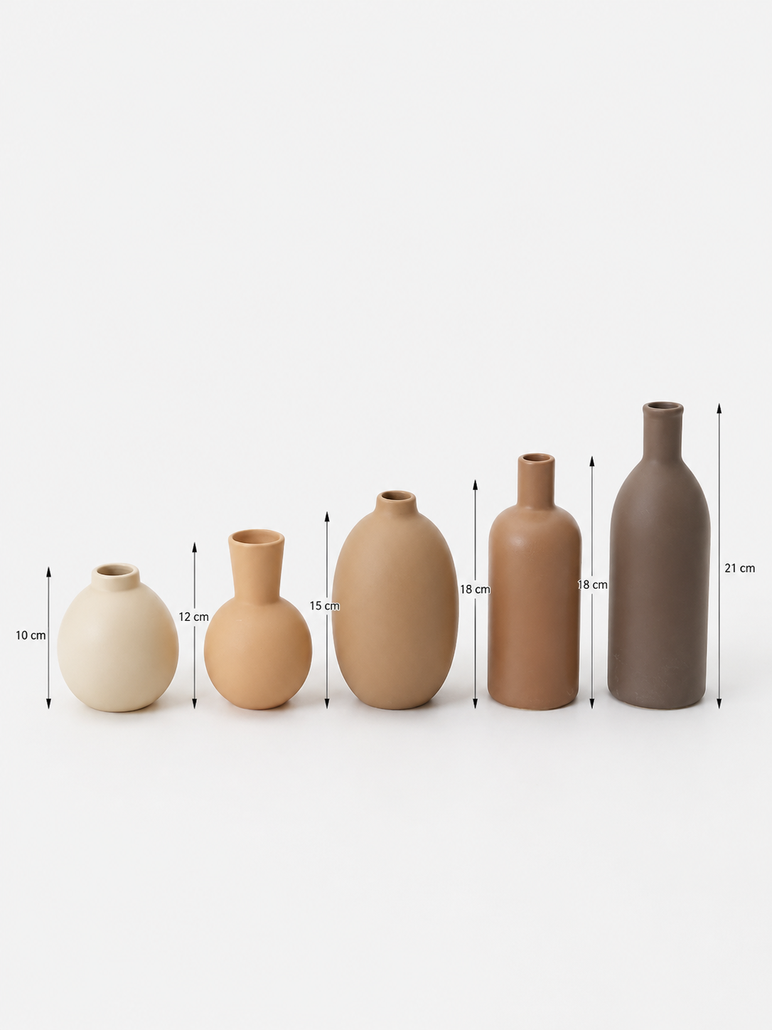 Jeu de vases en céramique multicolores – 5 pièces – vue 4 du produit | ODECO