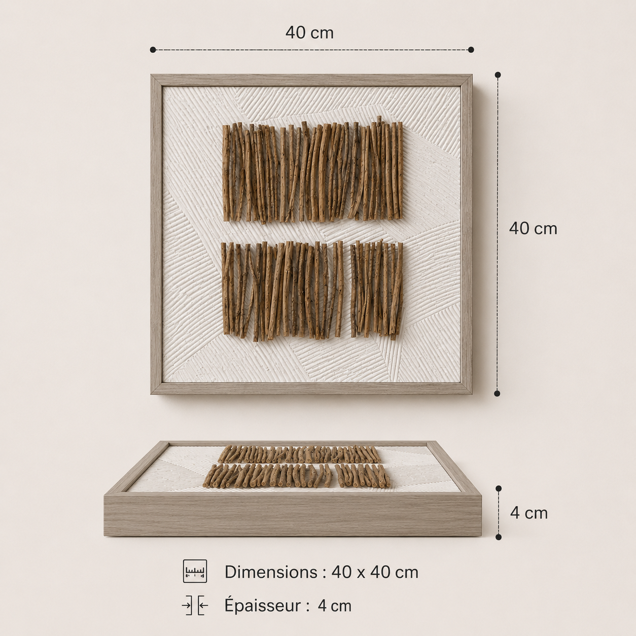 3D Wooden Ends Picture 40x40