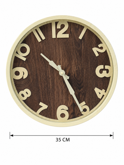 Horloge Murale Effet Bois Naturel — vue 12, ODECO Boisbriand