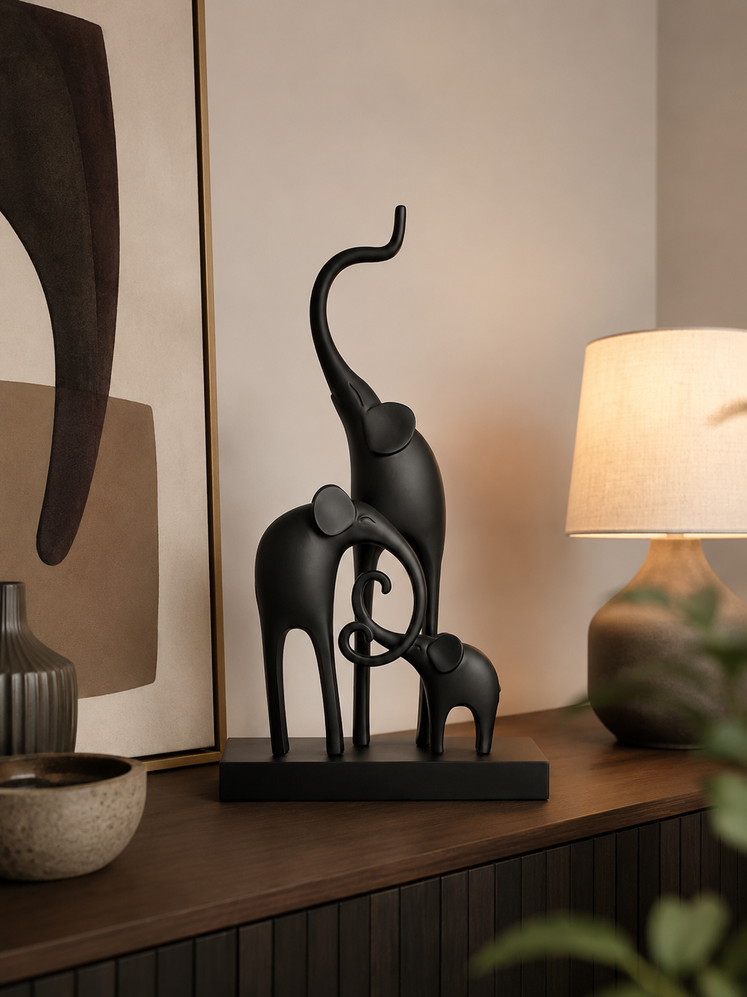 Figurine Trio éléphant – vue principale | ODECO