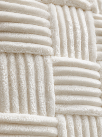Pouf Carré Tissé Double Pieds Bois — vue 3, ODECO Boisbriand