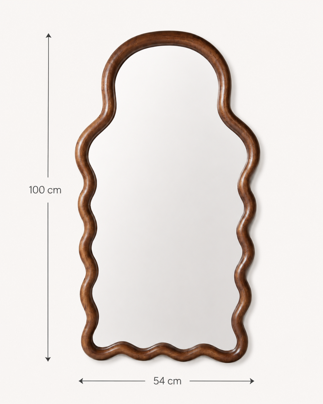 Miroir Scallopé Arc Bois Foncé – vue 5 du produit | ODECO