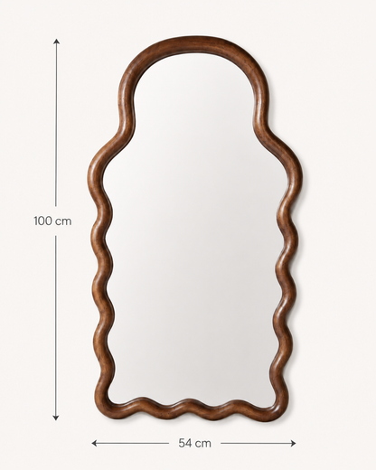 Miroir Scallopé Arc Bois Foncé — vue 5, ODECO Boisbriand
