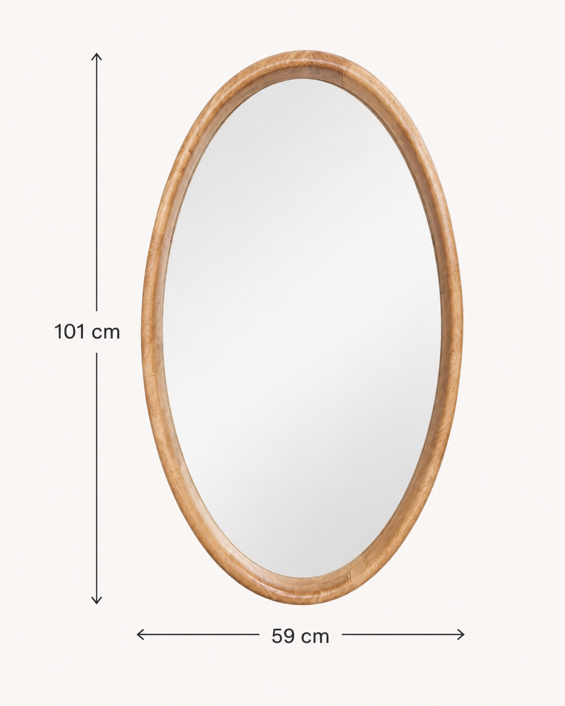Miroir Ovale Bois Naturel (GM) – vue 5 du produit | ODECO