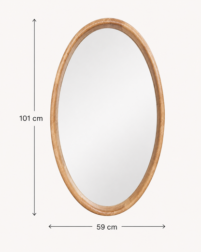 Miroir Ovale Bois Naturel (GM) — vue 5, ODECO Boisbriand