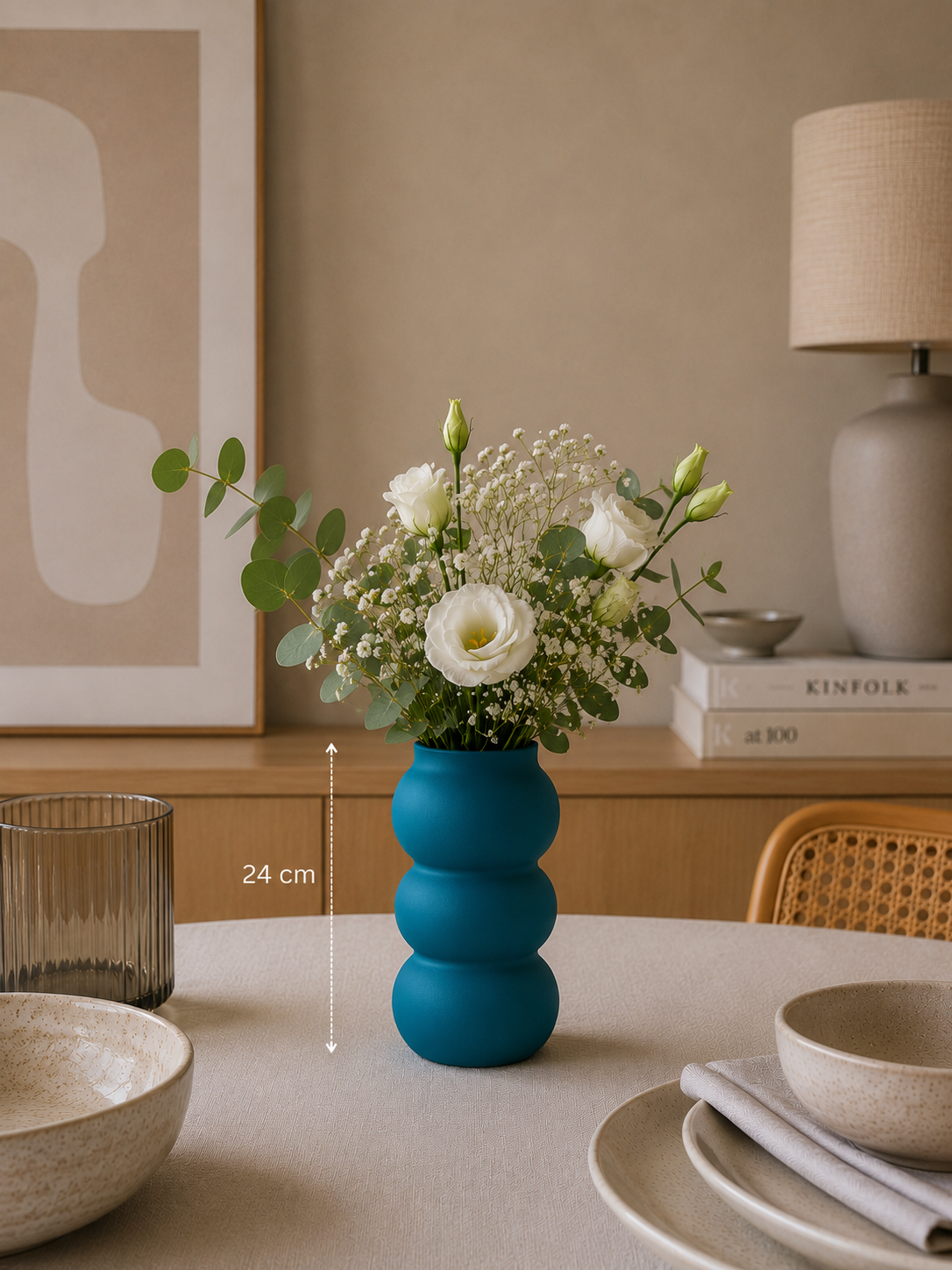 Vase en Céramique Vert « Forêt Profonde » (PM) – vue 3 du produit | ODECO