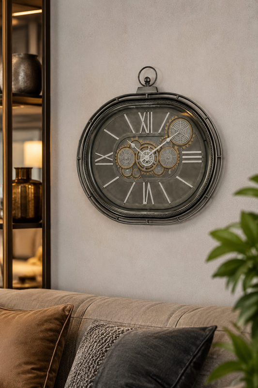 Horloge Vintage Ovale Couleur Argent – vue principale | ODECO