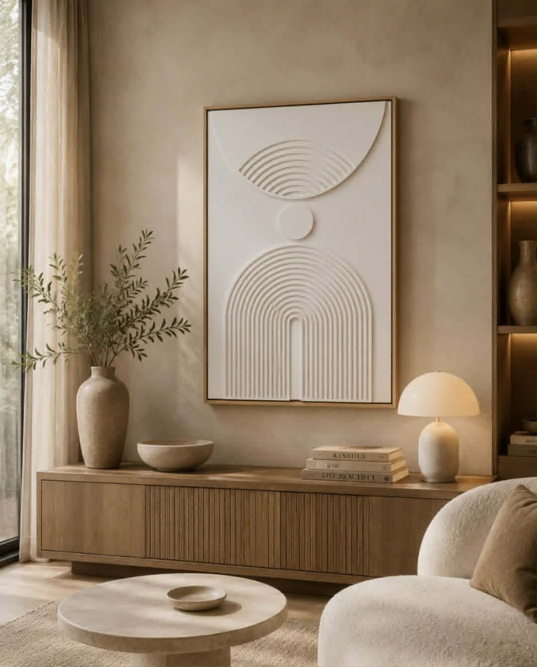 Tableau minimaliste 3D blanc — 60 × 90 cm – vue principale | ODECO