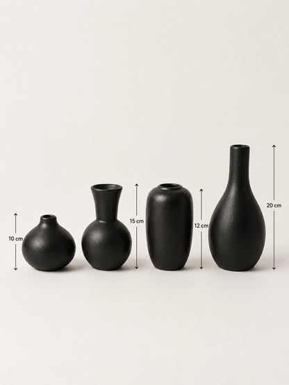 Jeu de vases en céramique noirs — vue 4, ODECO Boisbriand