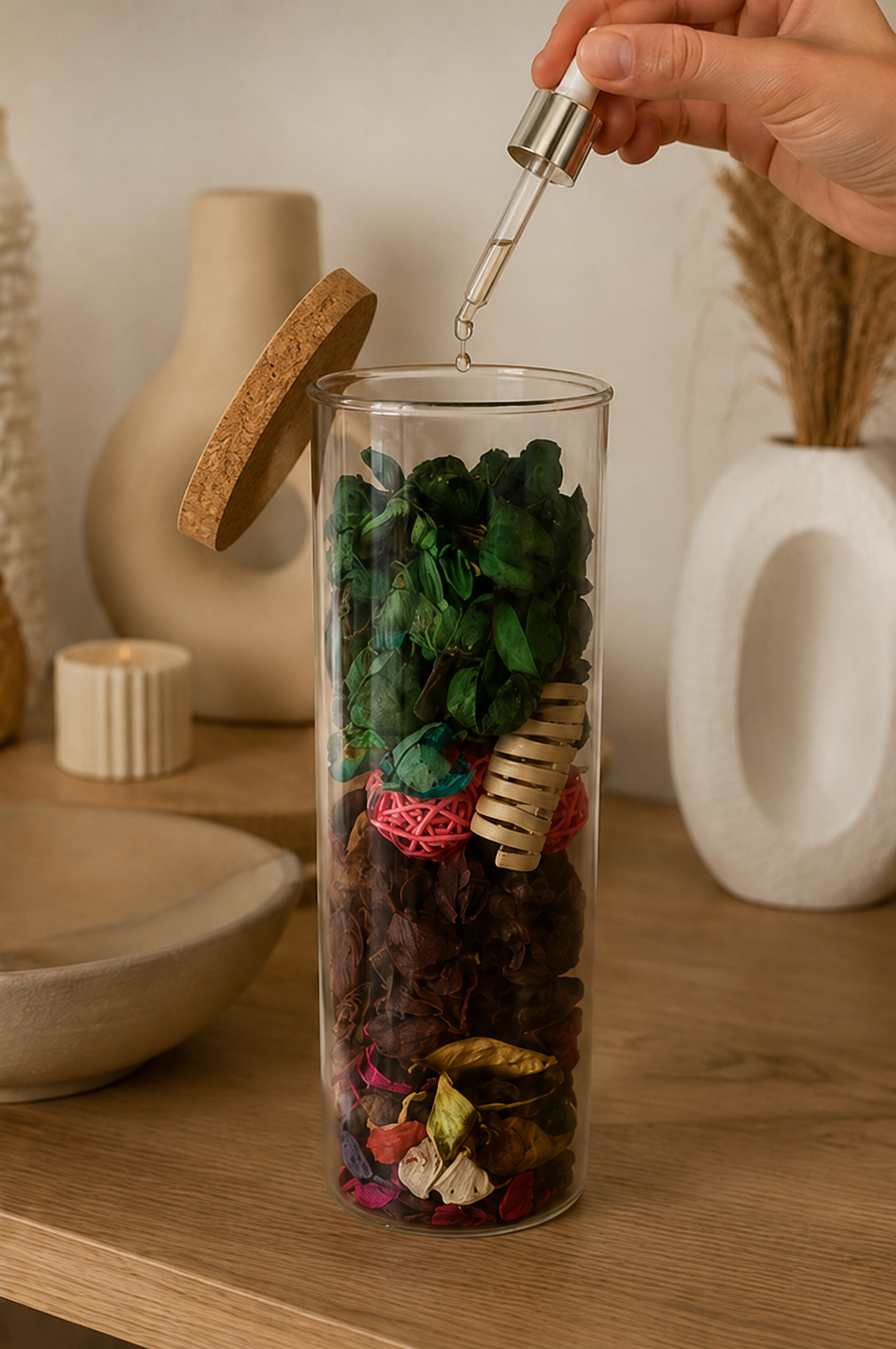 Pot Pourri en Bocale Verre Flûte – vue 2 du produit | ODECO