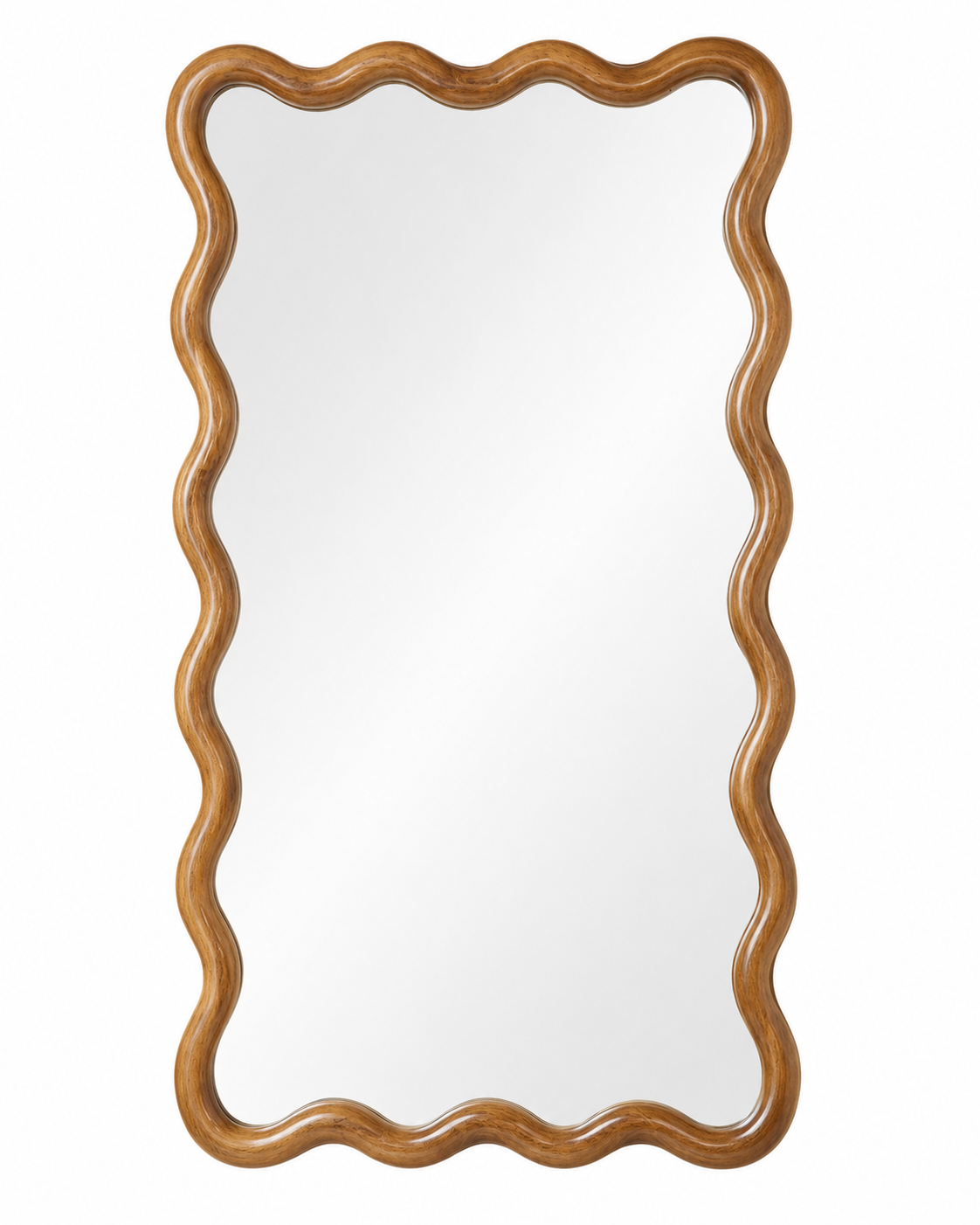Miroir Scallopé Rectangulaire Bois Naturel Foncé – vue 3 du produit | ODECO