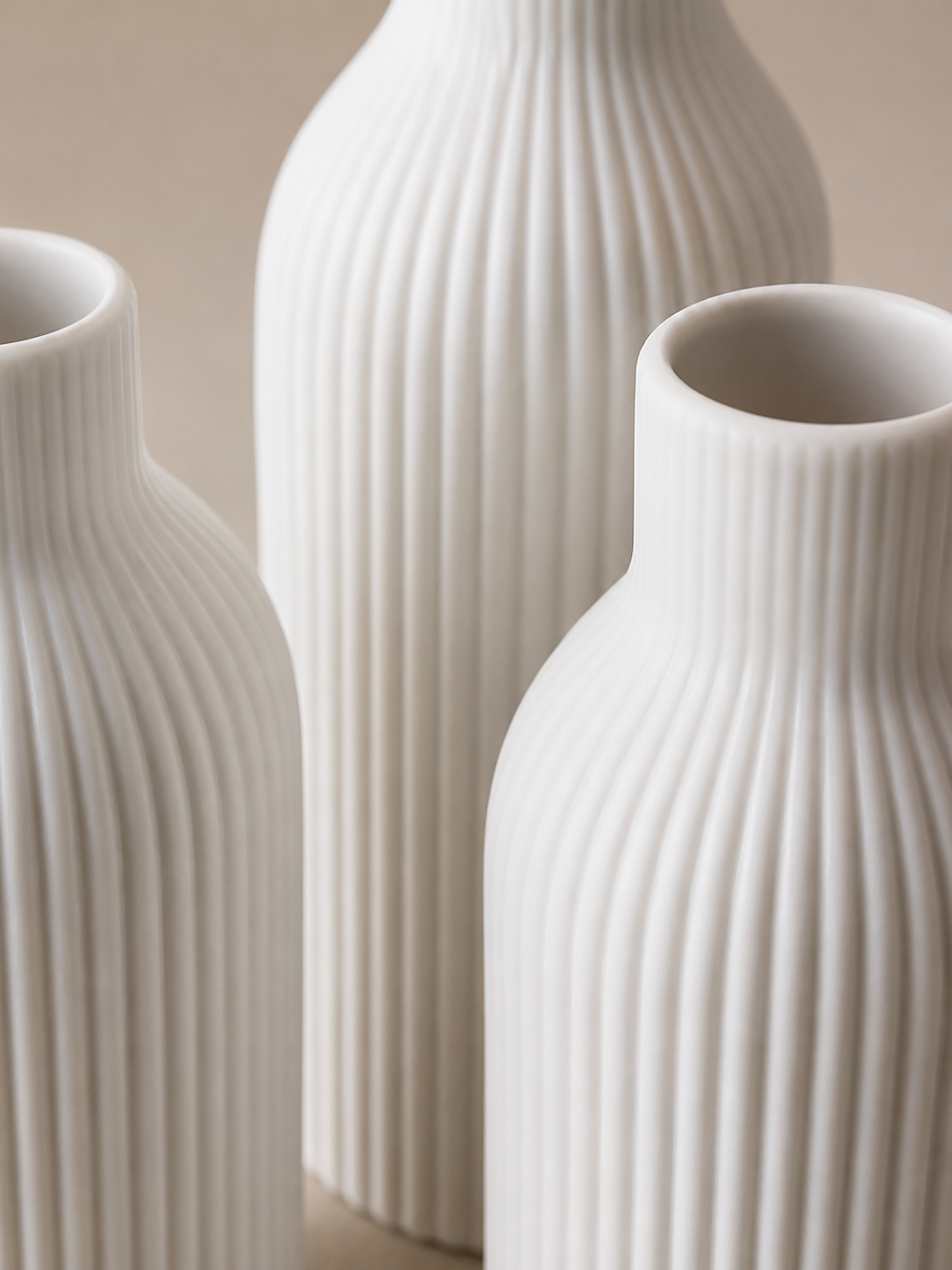 Jeu de Vase en Céramique Blanc Classique – vue 3 du produit | ODECO