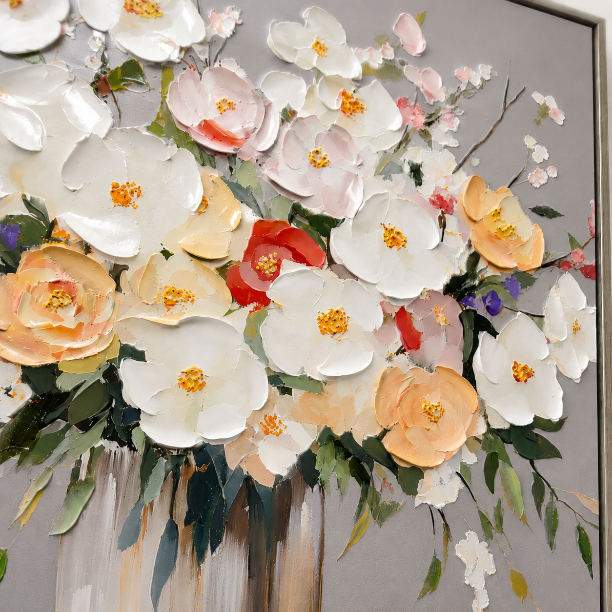Painting Bouquet Flower On Canvas