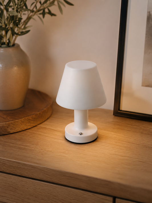 Lampe Rechargeable Miniature Noir, blanche, bois – vue 2 du produit | ODECO