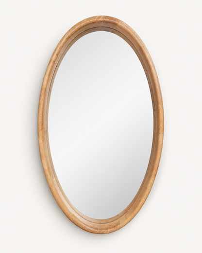 Miroir Ovale Bois Naturel (GM) — vue 4, ODECO Boisbriand