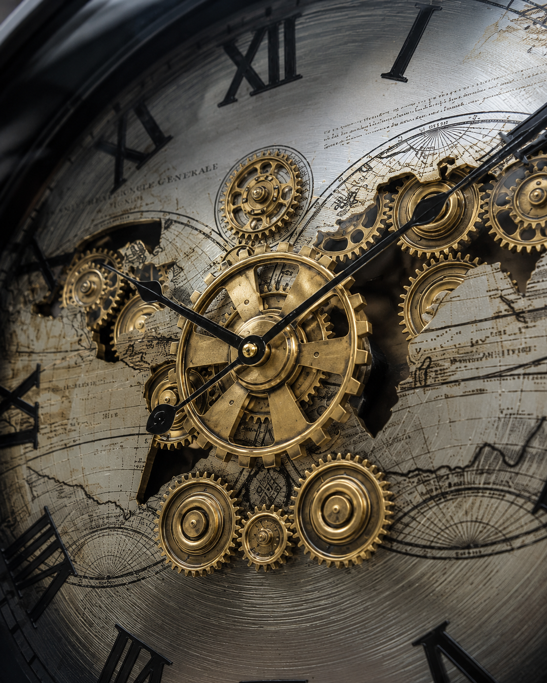 Horloge Vintage Engrenage Bronze MM – vue 3 du produit | ODECO