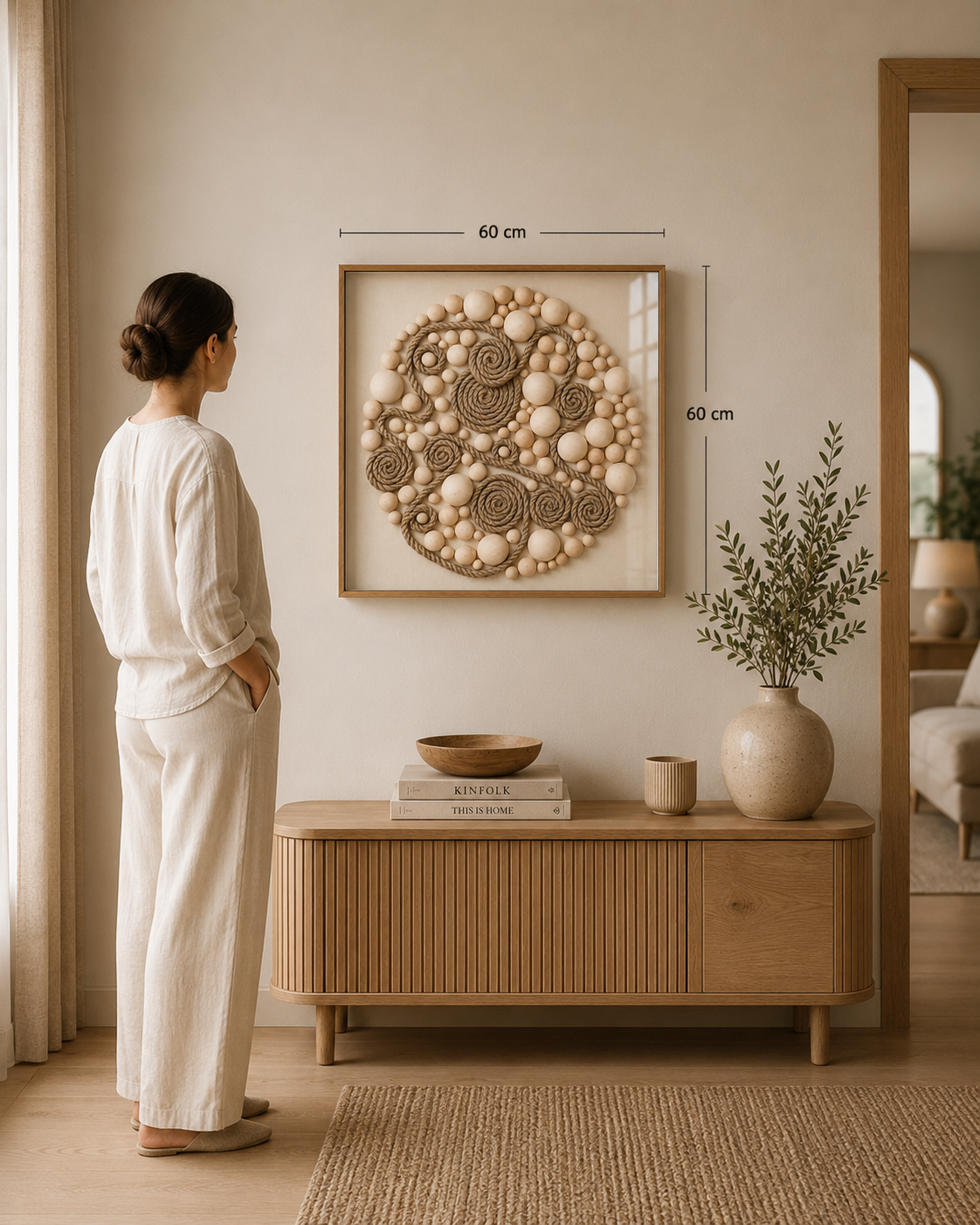 Relief Painting Round Pearl 60*60