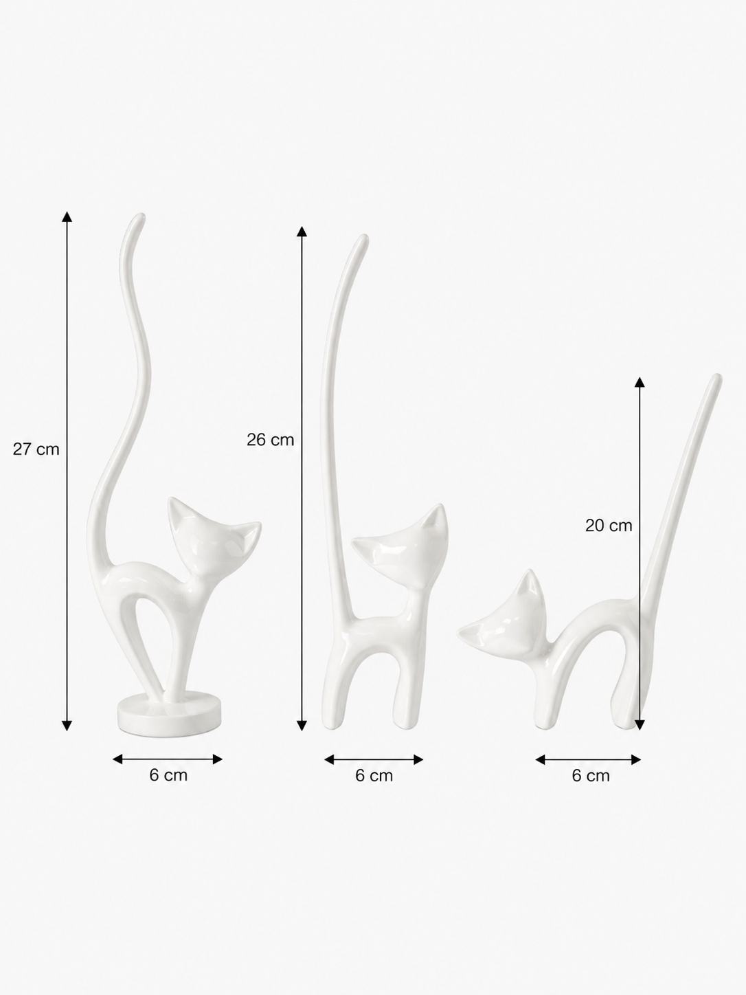 Figurine Trio Chat – vue 3 du produit | ODECO