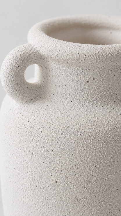 Vase en Terre Cuite Blanc « Athena » (GM) — vue 5, ODECO Boisbriand