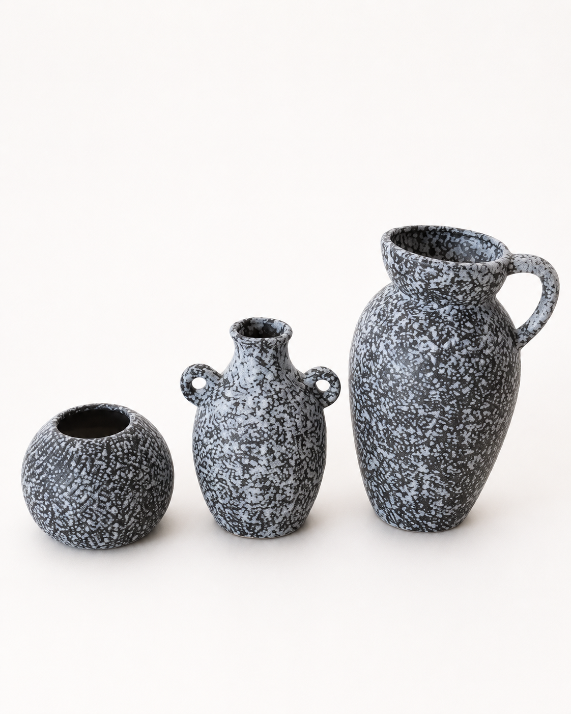 Jeu de vases en céramique gris – 3 pièces – vue 4 du produit | ODECO