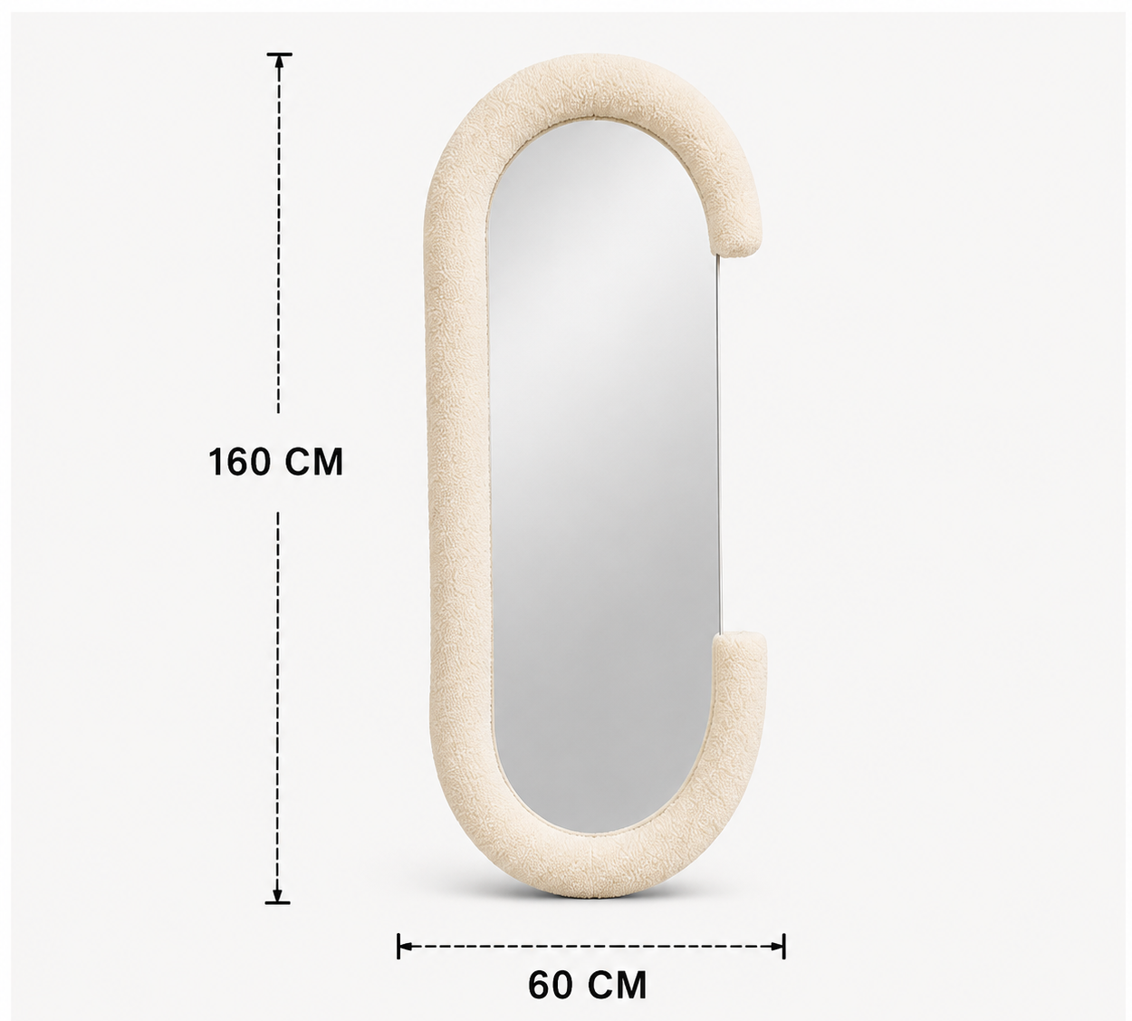 Miroir Fluffy sur Pied Blanc C – vue 4 du produit | ODECO