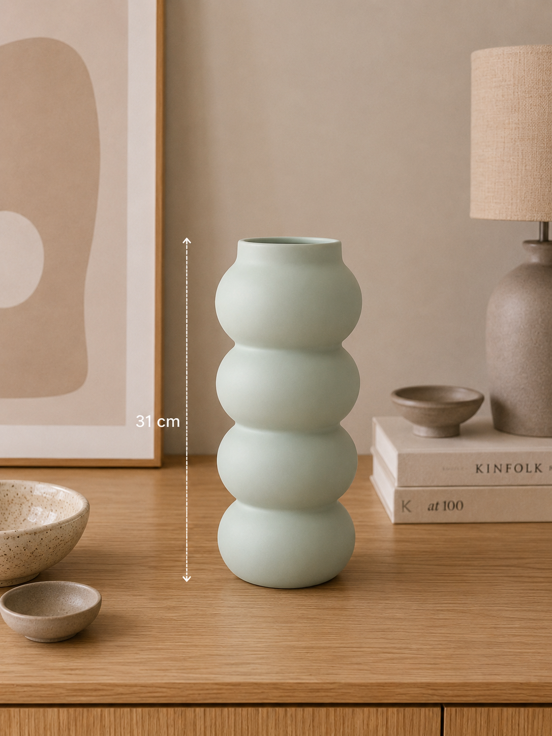 Vase en Céramique Vert Foncé « Forêt Profonde » (GM) – vue 10 du produit | ODECO