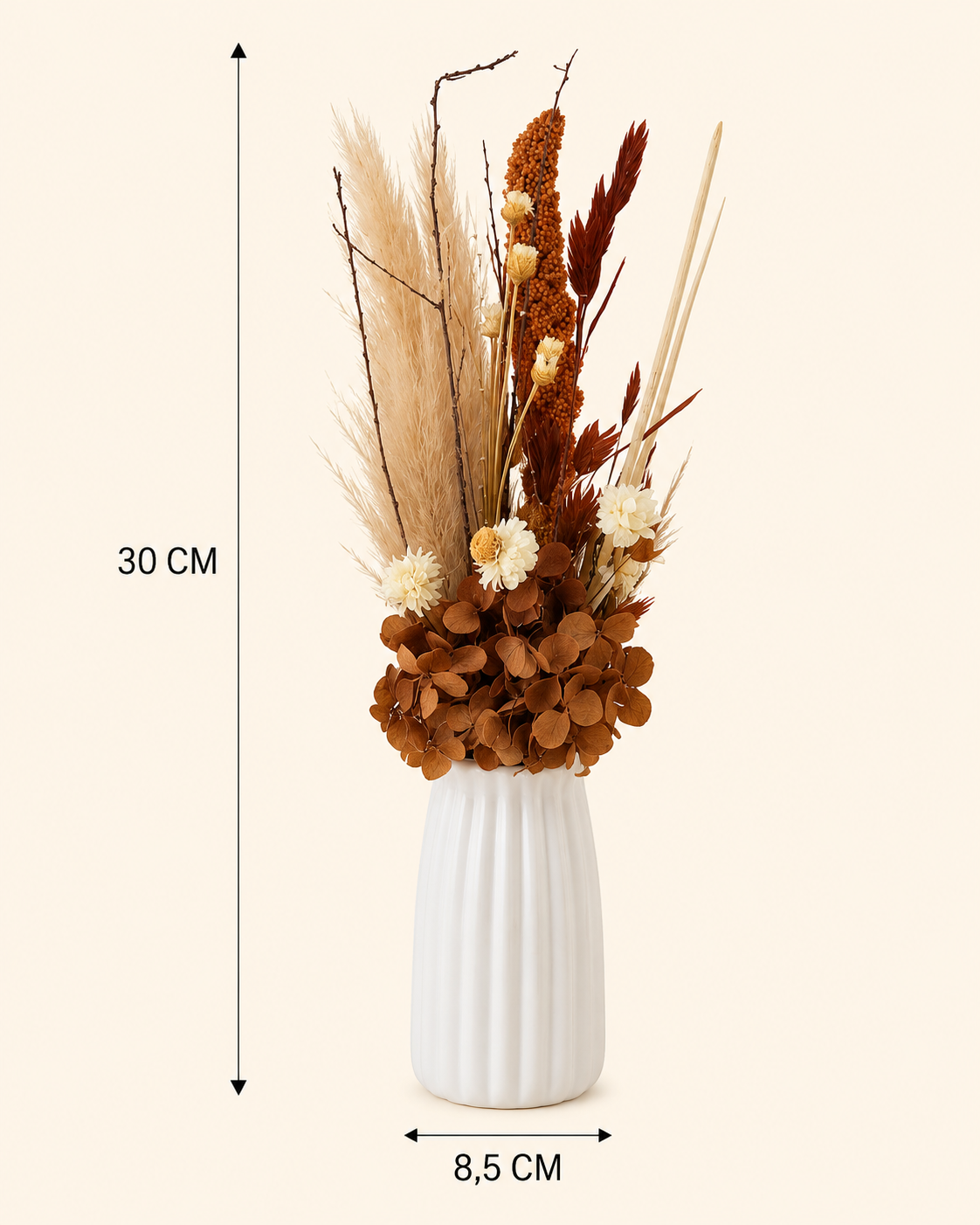 Mini Vase +fleures Séchées Multicouleurs – vue 6 du produit | ODECO