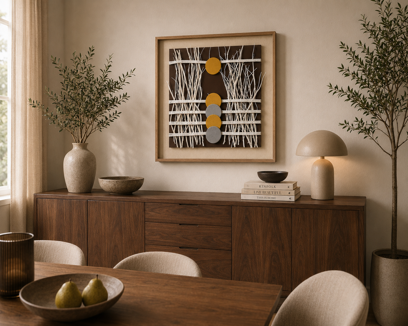 Vertical Raised Wall Art Branch 60*60