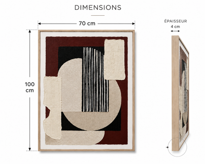 Tableau abstrait brun — 100 × 70 cm — vue 2, ODECO Boisbriand