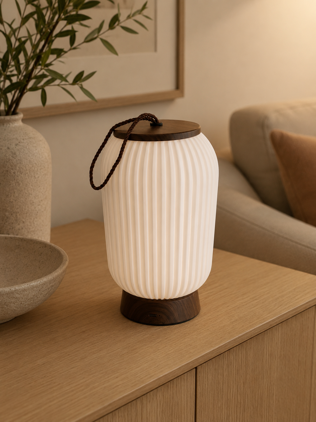 Lampe rechargeable en acrylique transparent effet cristal – vue 4 du produit | ODECO