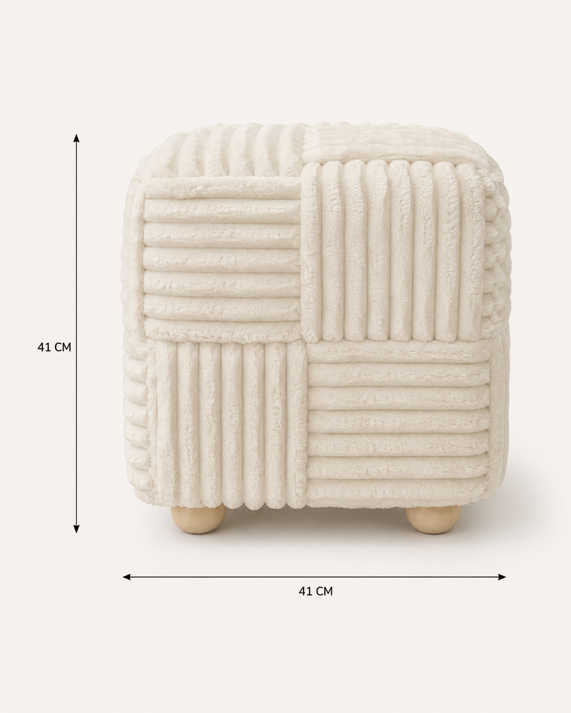 Pouf carré Tissé PM Blanc – vue 4 du produit | ODECO