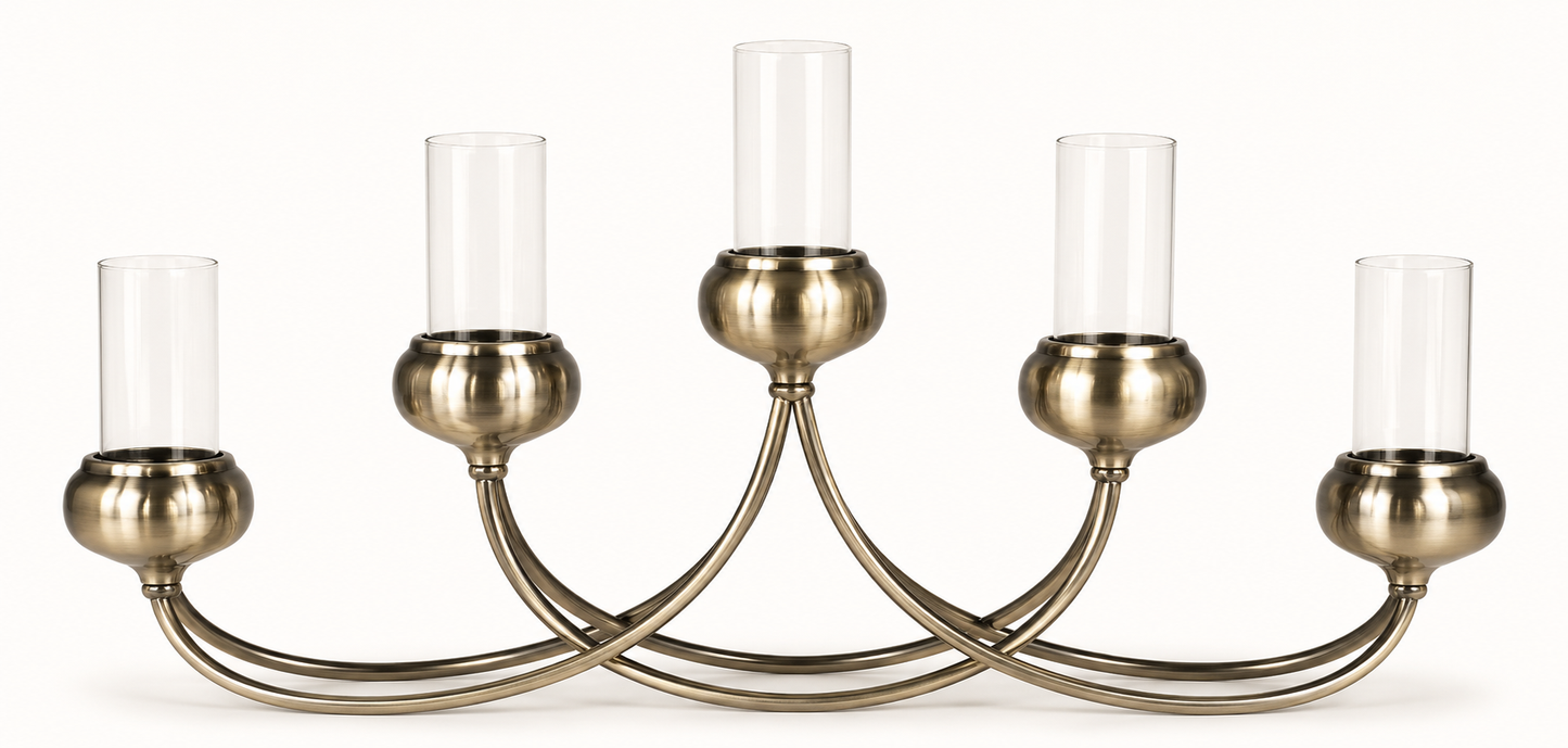 Chandelier en Bronze 5 branches – vue 3 du produit | ODECO