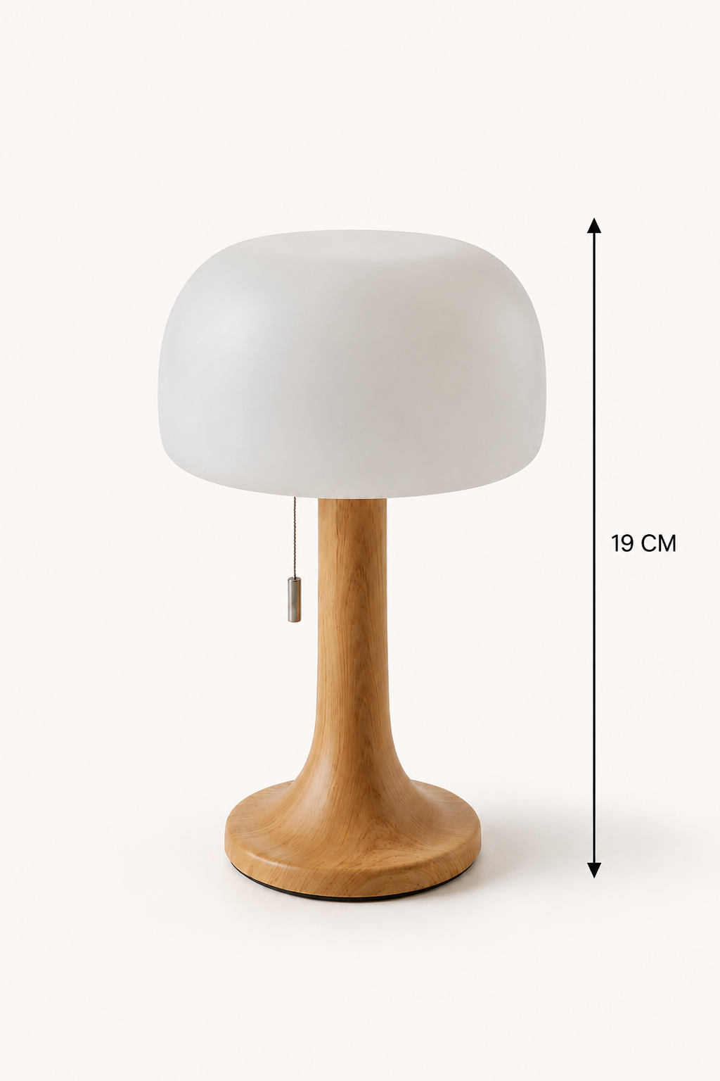 Lampe champignon rechargeable – noire, blanche et bois – vue 7 du produit | ODECO