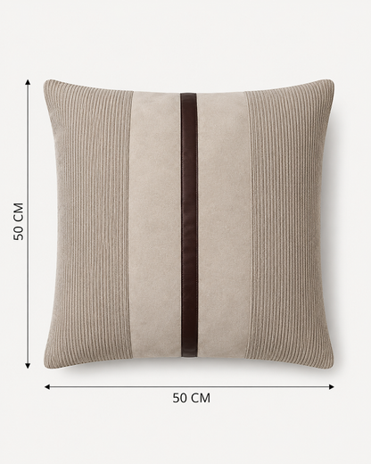 Coussin décoratif texturé avec bande centrale brune — vue 10, ODECO Boisbriand