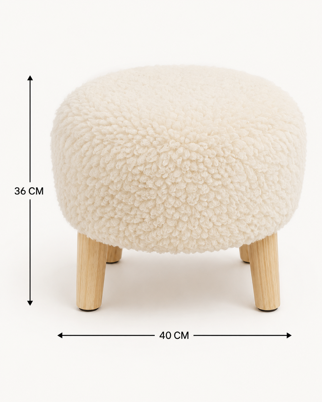 Tabouret Rond Bouclé – vue 4 du produit | ODECO