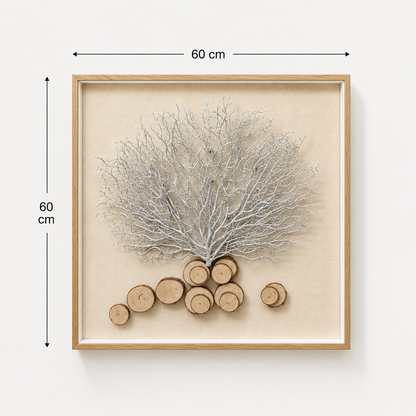 Tableau Arbre de vie argenté — 60 × 60 cm — vue 4, ODECO Boisbriand